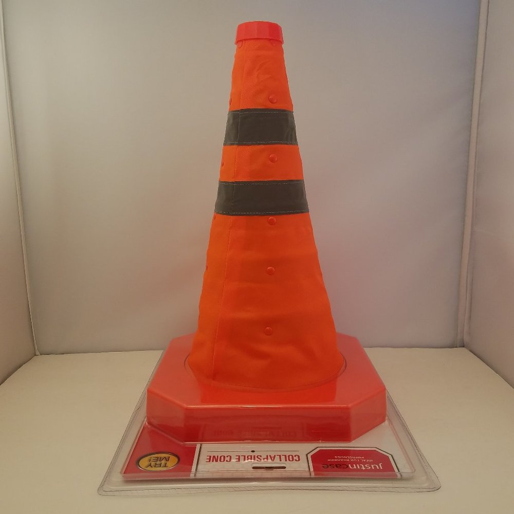 Justin Case Collapsible Traffic Cone 15" For Roadside Emergencies